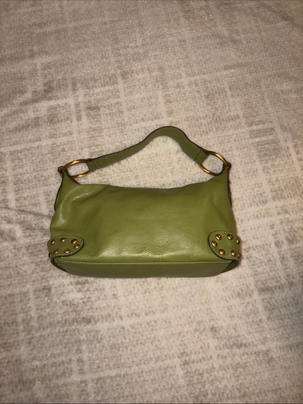 Y2K Tommy Hilfiger Green Studded Shoulder Bag
